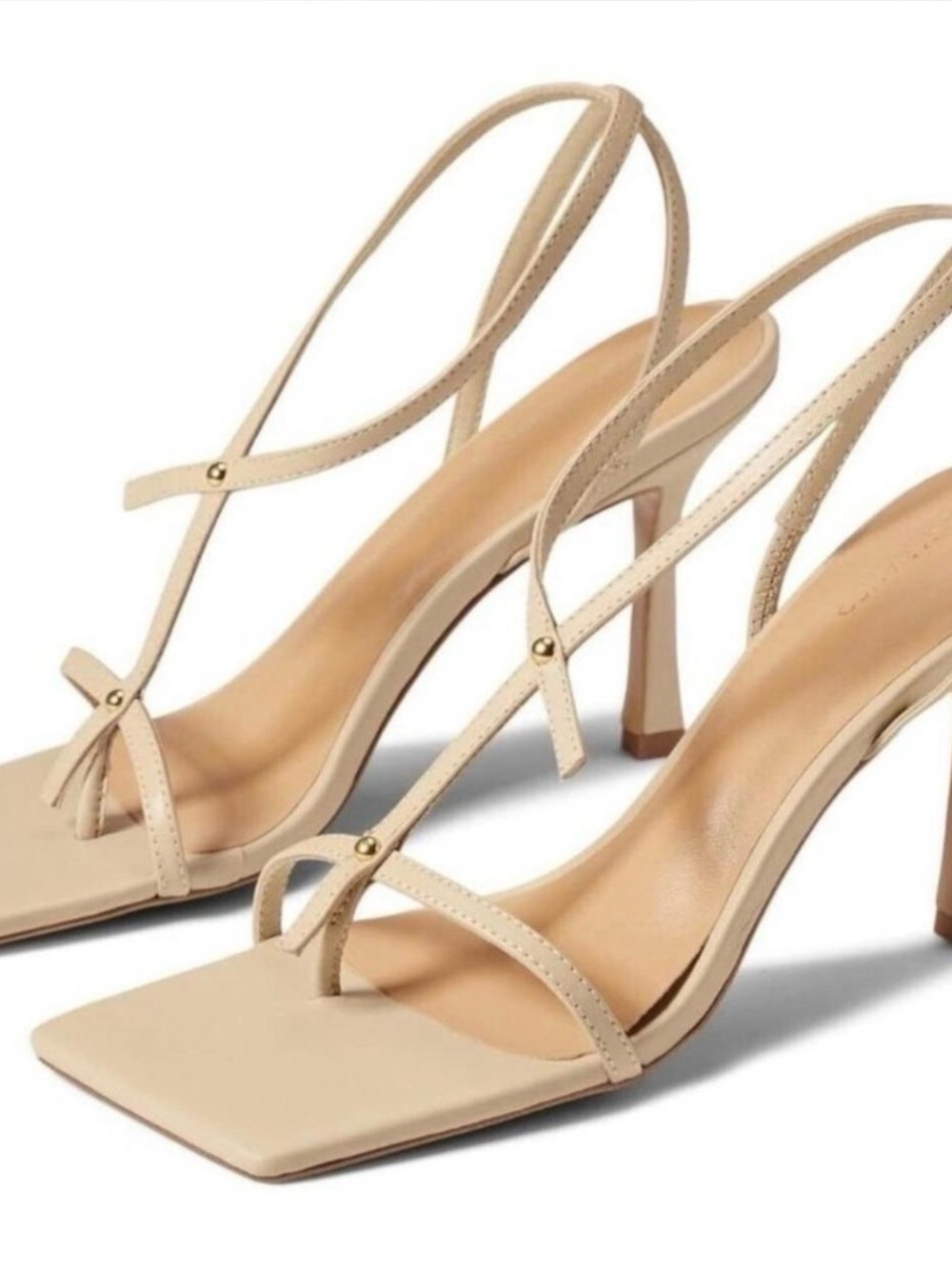 Tony Bianco Nude Strappy Square-Toe Heels